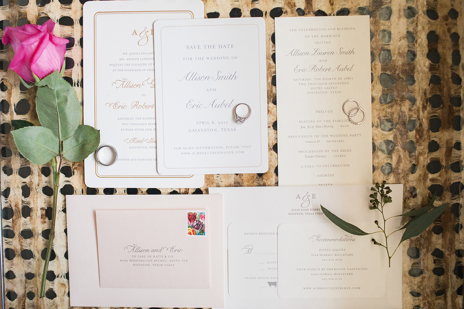 hotel wedding, invitations, stationary suite