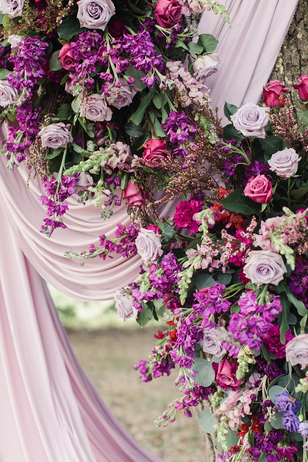 wedding ceremony decor - florals - outdoors
