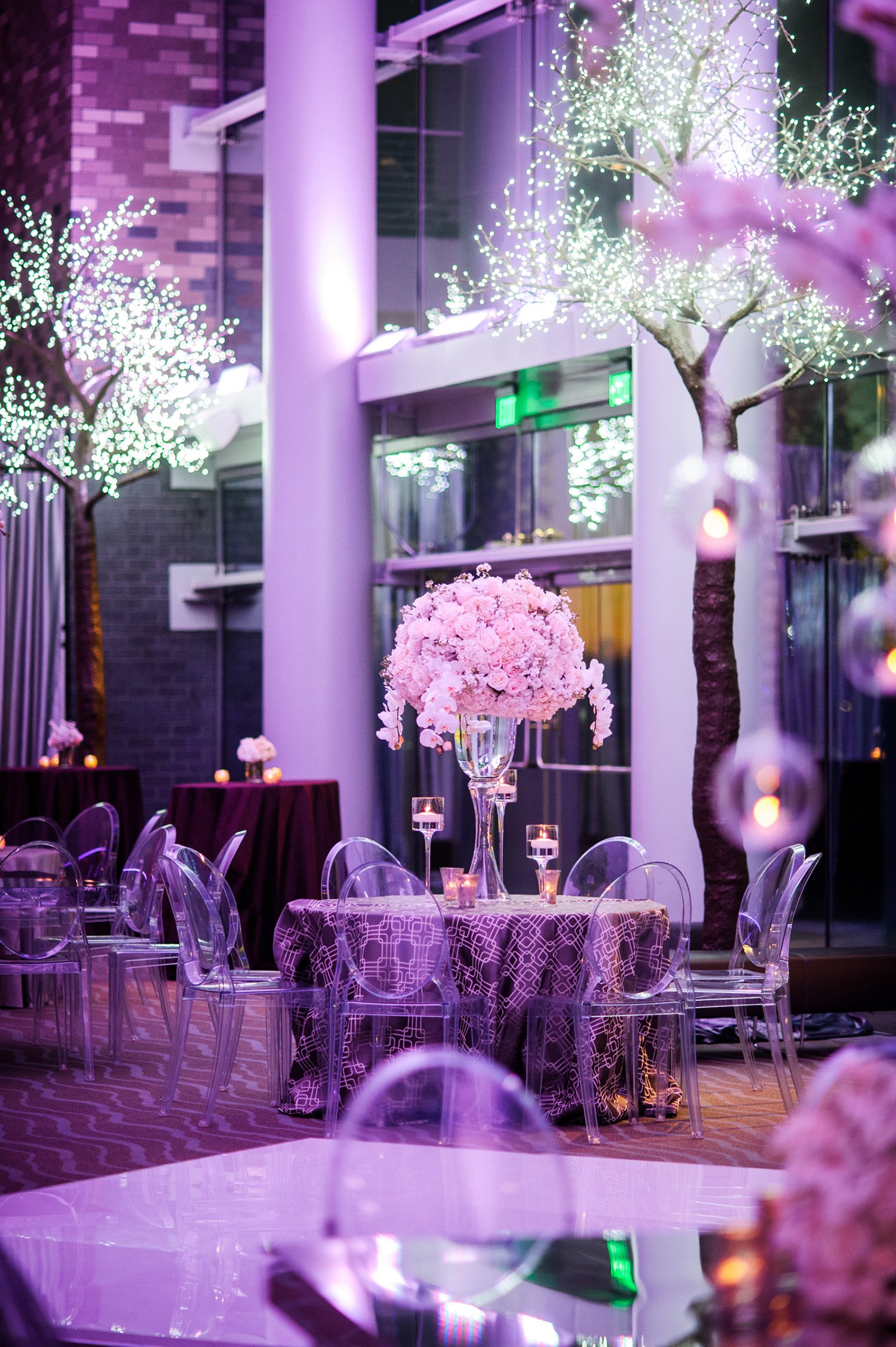 purple lighting - concert style party wedding