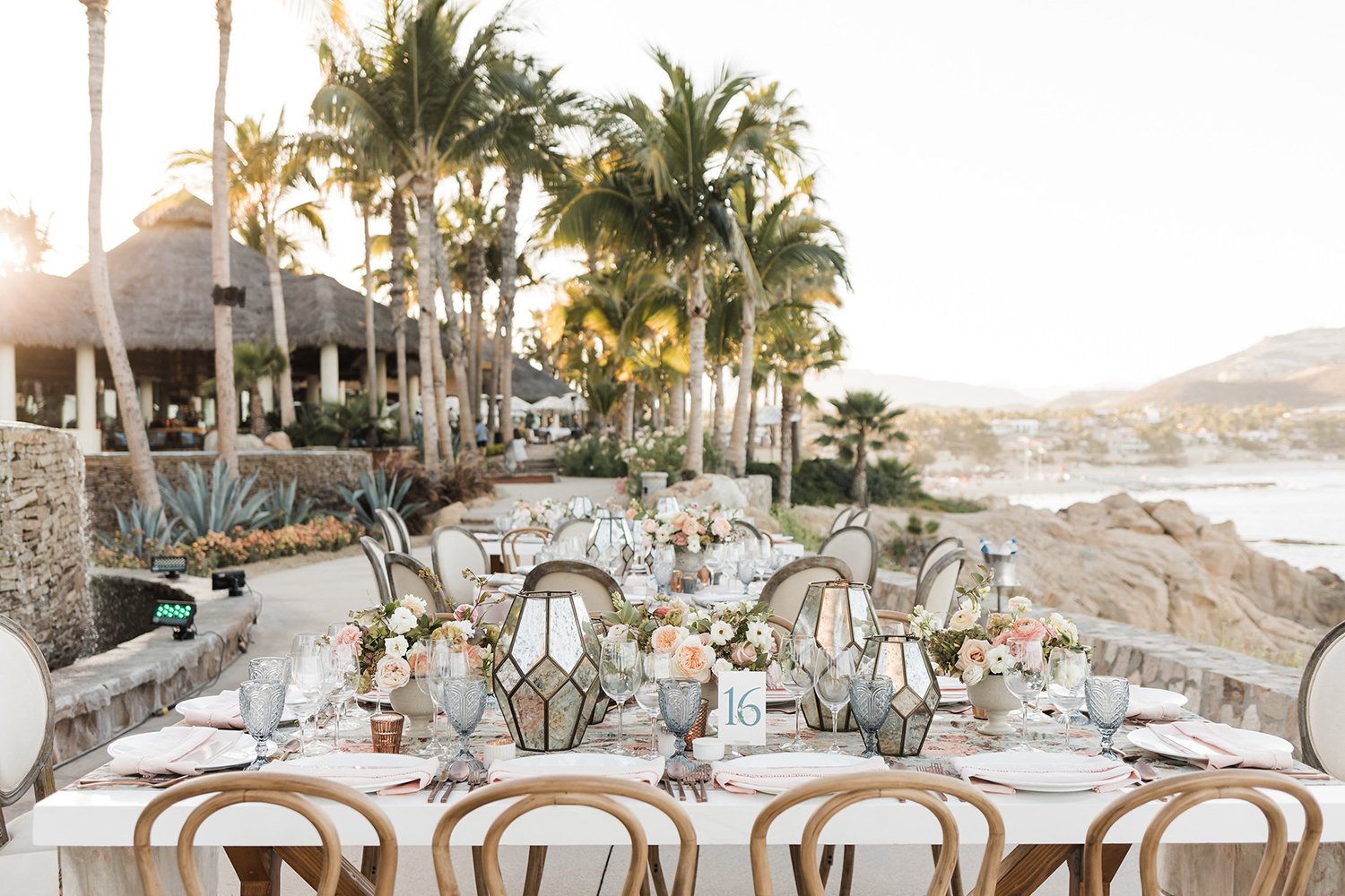 wedding reception decor - beach view 