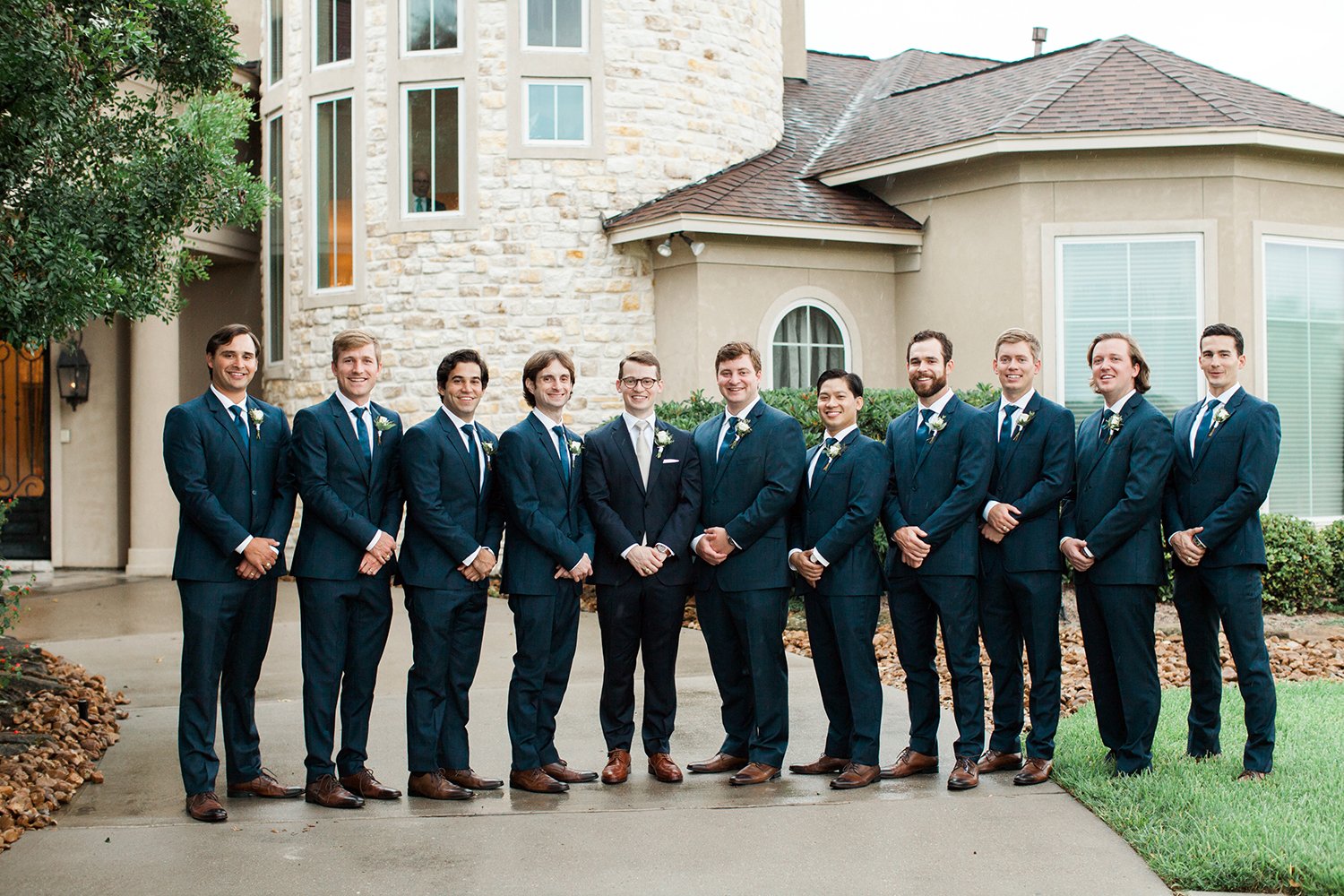 wedding party - blue suits - groomsmen