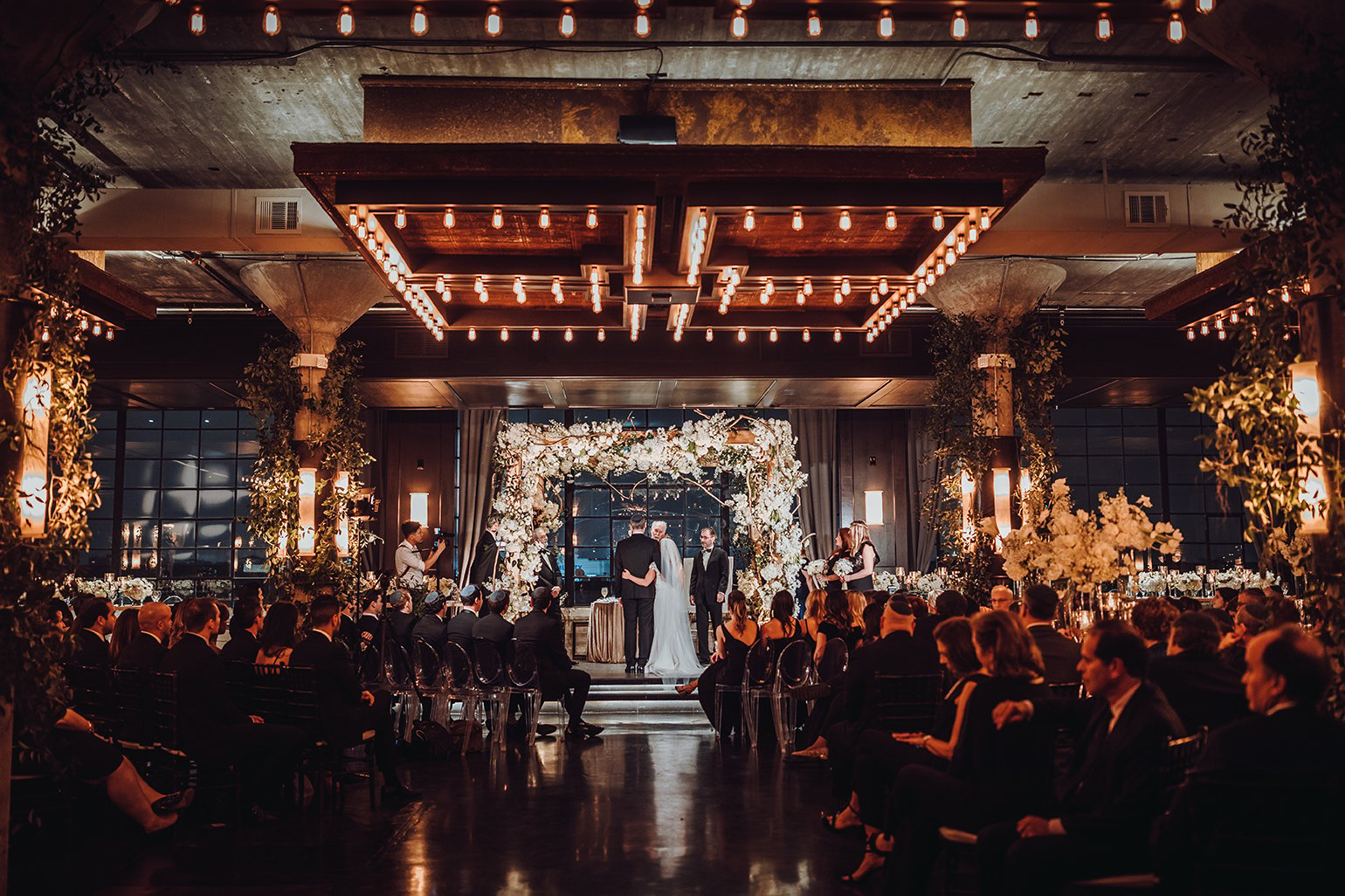 Houston Wedding, The Astorian, Jewish Wedding, Wedding Ceremony, Floral Canopy