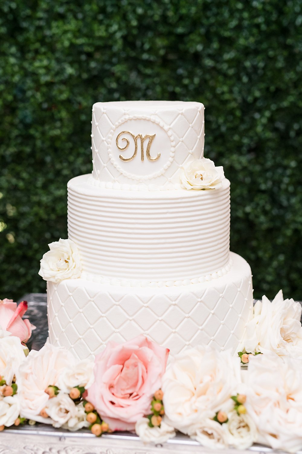 white and gold wedding cake by houston baker susie's cakes and confections