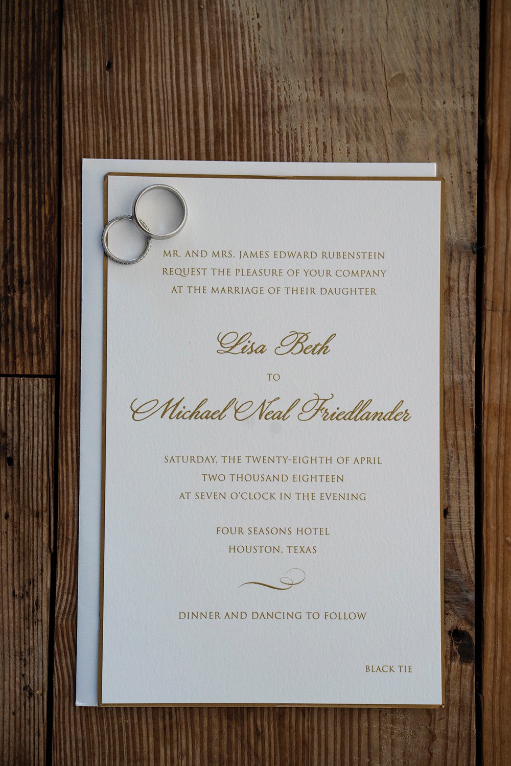 flatlay - wedding invitation - rings