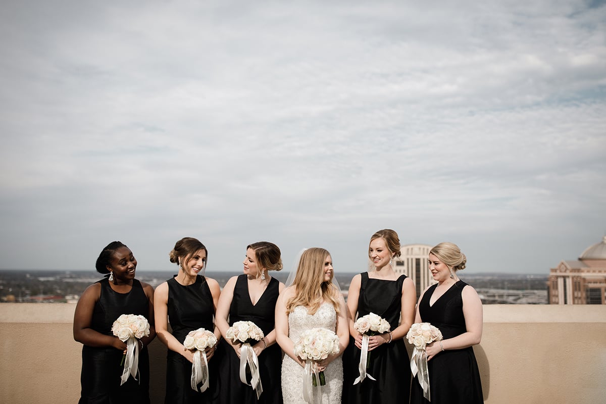 black bridesmaids dresses - chic, modern wedding theme