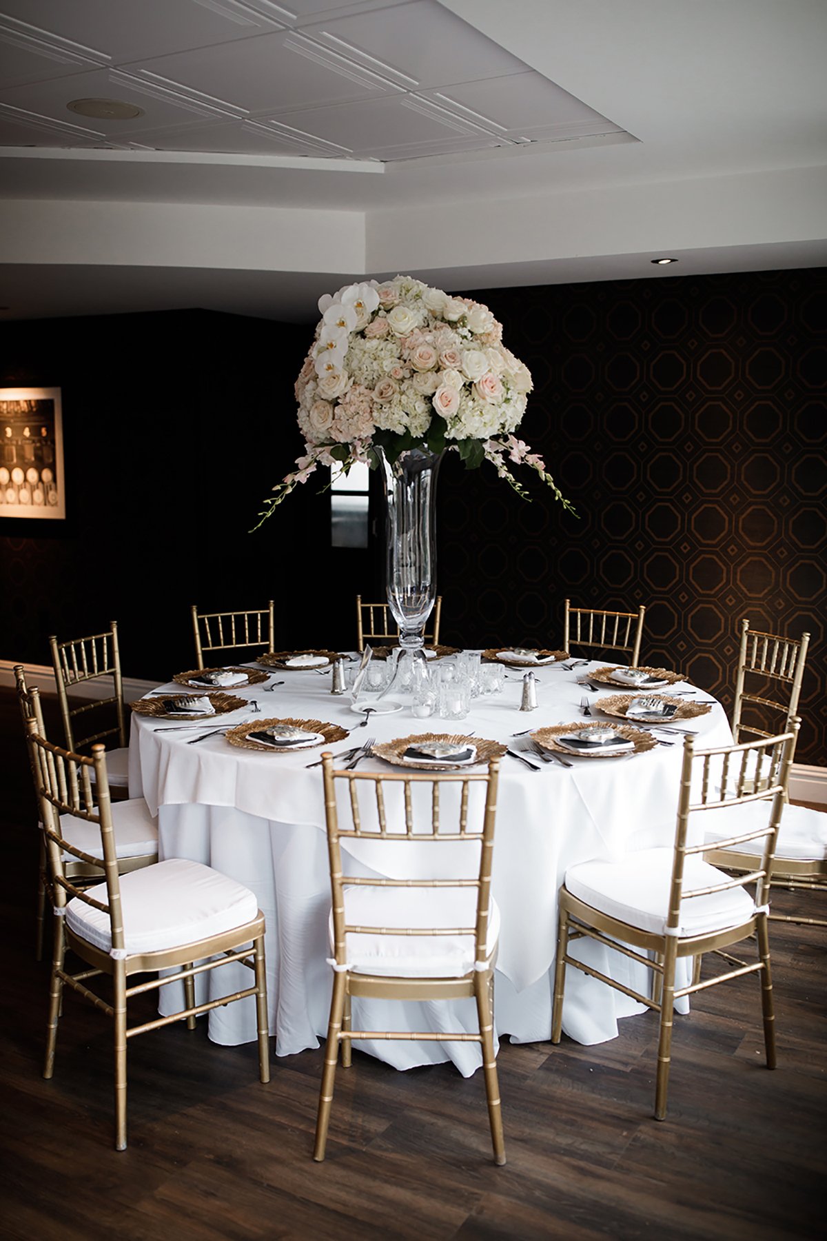 wedding reception decor, floral centerpiece