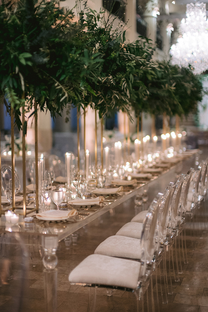 long table - decor and floral accents