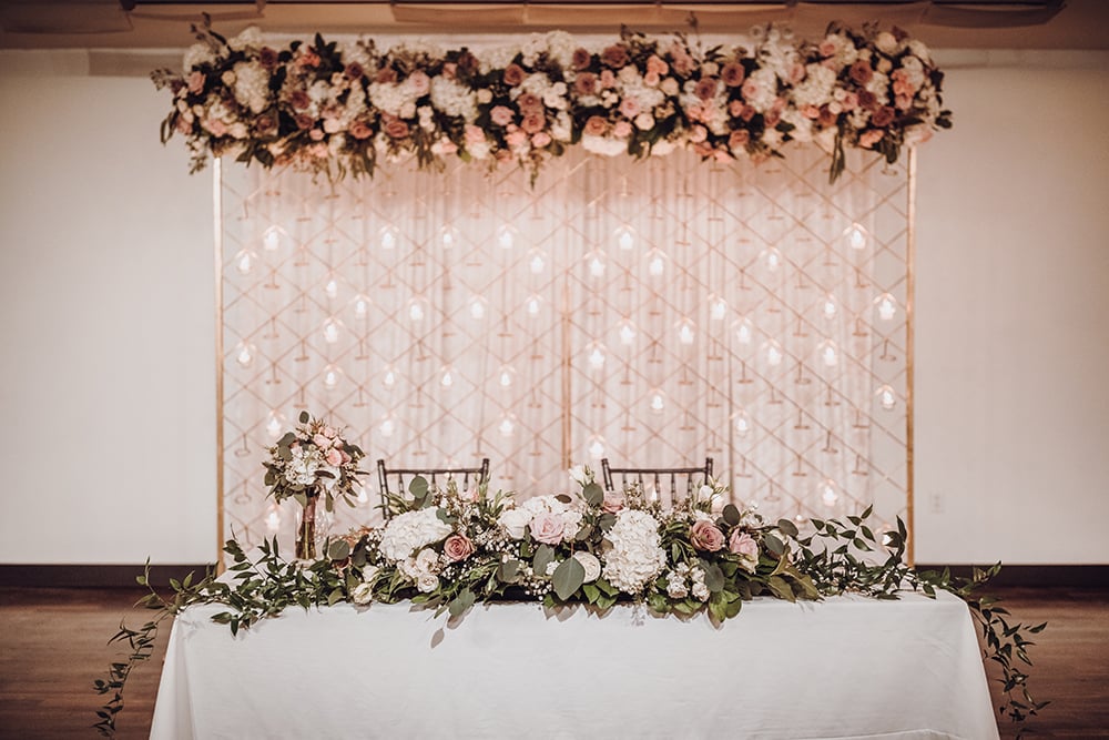 bride and groom table - reception decor - wedding