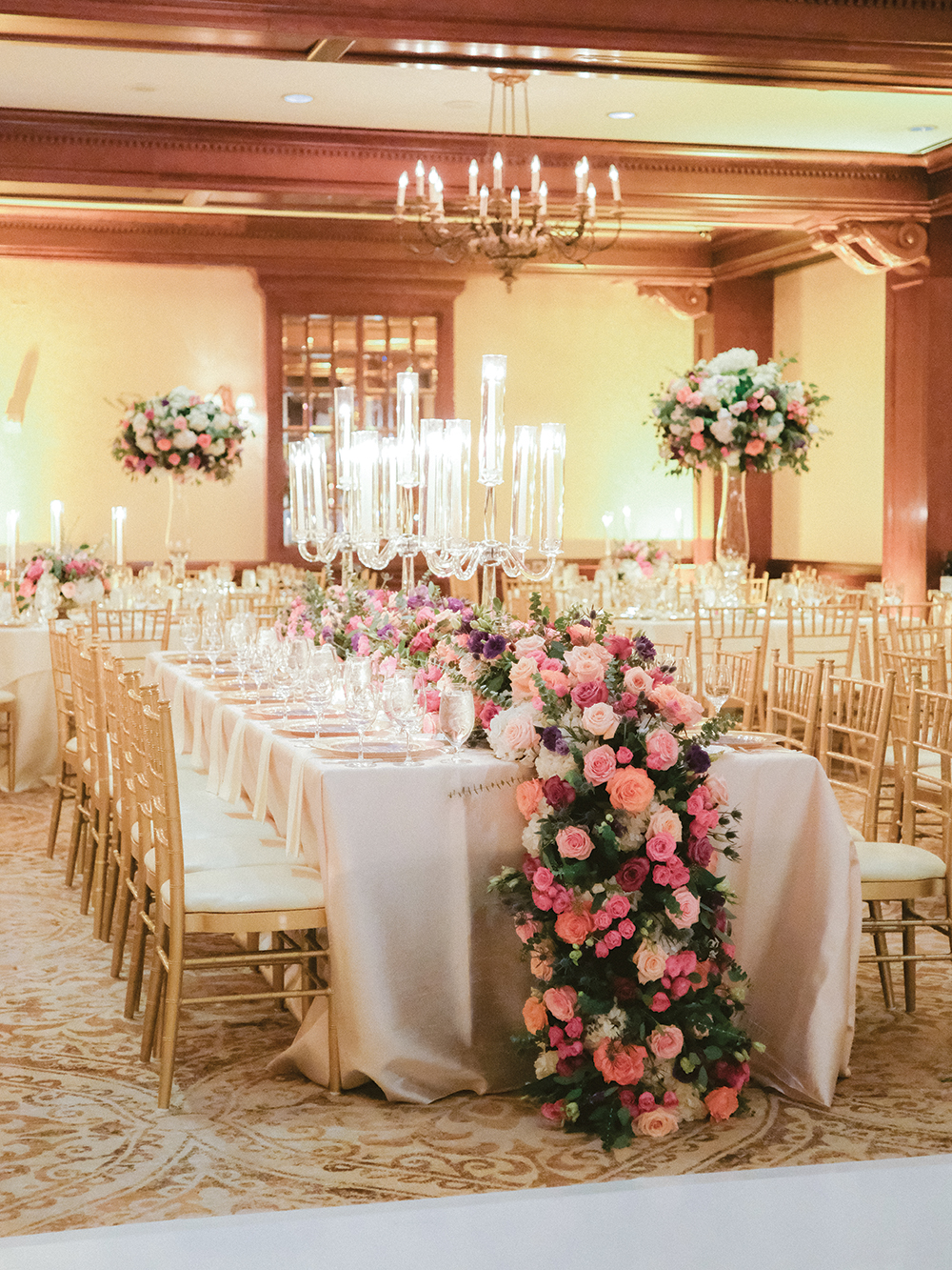 indoor reception - floral centerpiece 