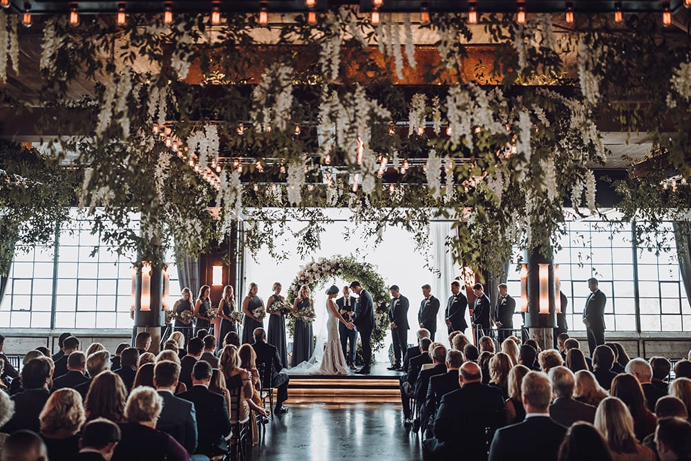 floral ceiling - Art Deco touches - ceremony at the astorian