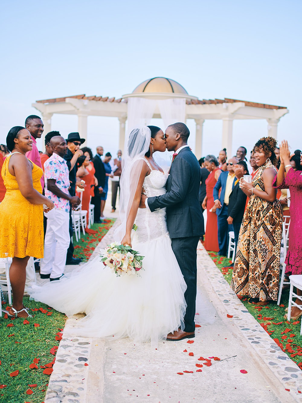 wedding ceremony - bride - groom - outdoors - Jamaica 