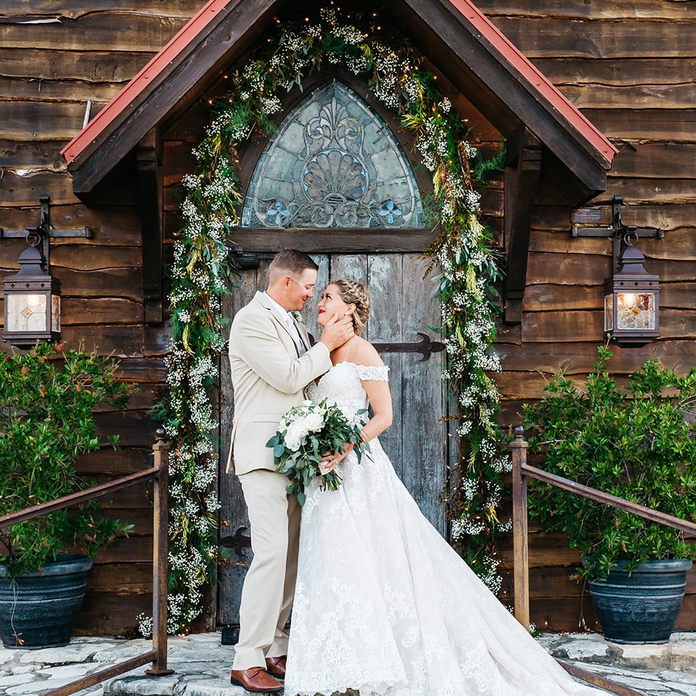 Virginia + Brandon - Beautiful Blue, Cream and Rose-Gold Hill Country Wedding at Old Glory Ranch