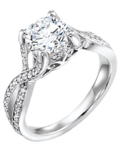 Art Carved Diamond Engagement Ring