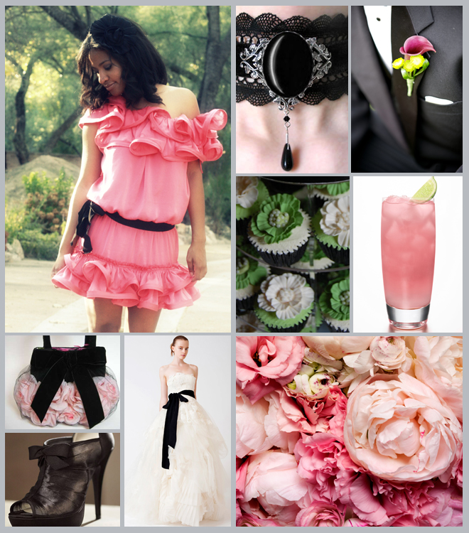 Pink Black Green Wedding Inspiration Board ~ Houston Wedding Blog