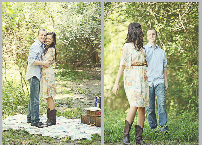 Vintage Picnic & Cupcakes Engagement Shoot by The Girls 