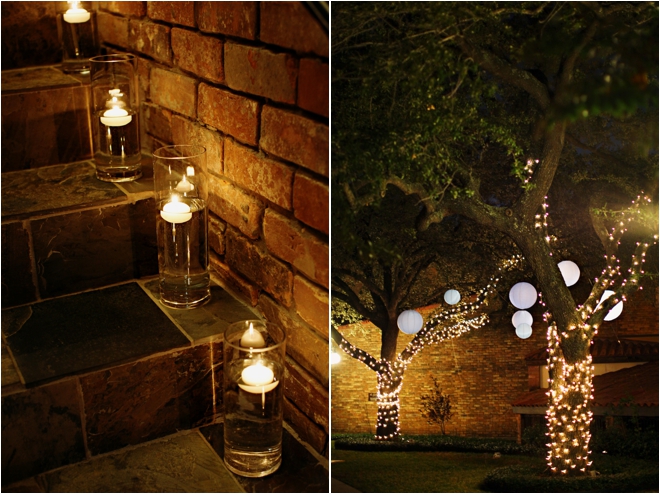 Outdoor evening venue decorations