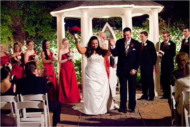 Bride and groom after ceremony