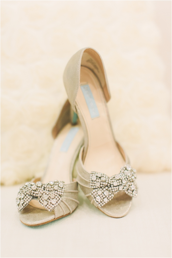 white and gold wedding shoes