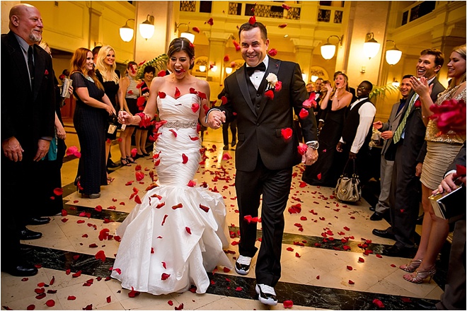 White, Red & Black Wedding at Crystal Ballroom at The Rice