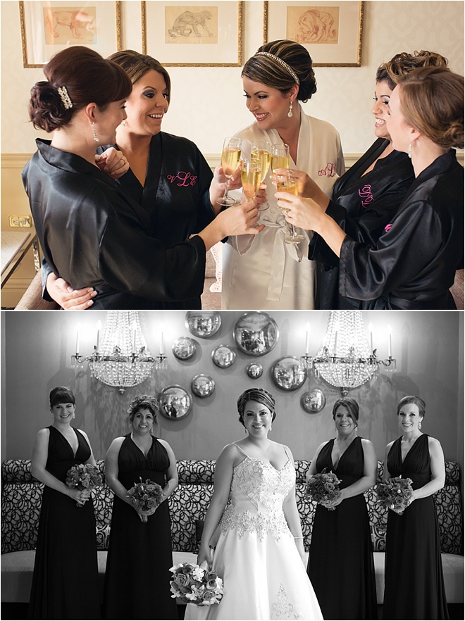 Classic Black & White Crystal Ballroom at The Rice Wedding 