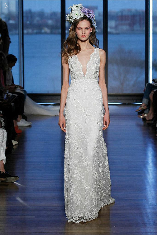 All Over Lace Deep V Bridal Bridal Gown