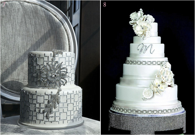 Tiered-Wedding-Cake-with-Swavroski-Crystals-Details-and-Floral-Touches