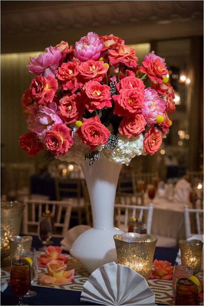 Navy, Ivory, Gold & Coral Wedding at the Four Seasons Hotel Houston by Steve Lee Photography
