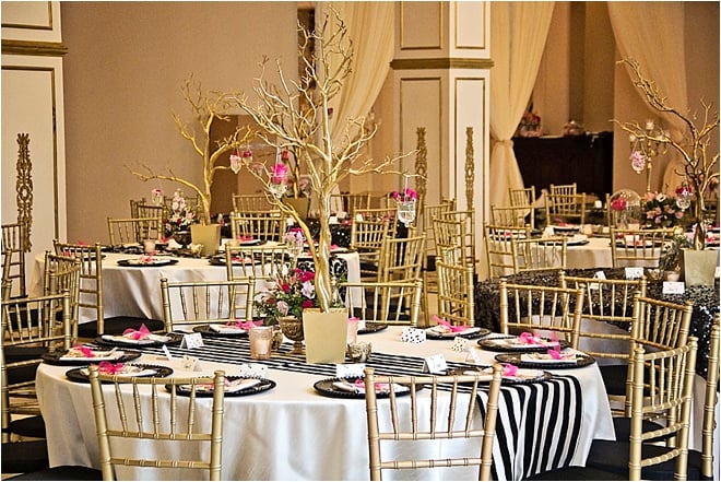 Gold, Hot Pink & Black Wedding at Chateau Cocomar 