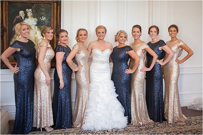 Navy and gold wedding party online