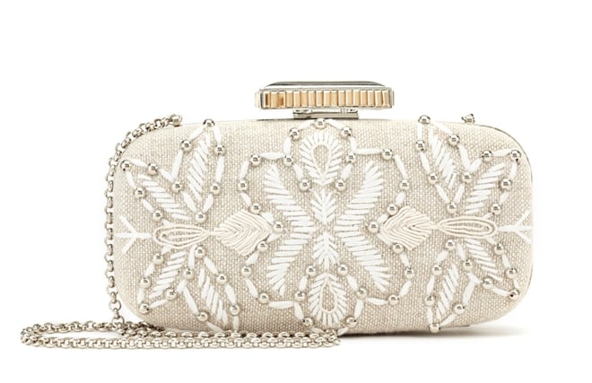 ODLR-Embroidered Linen Clutch