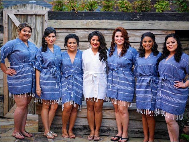 Blue-and-White-Bridesmaid-Robes