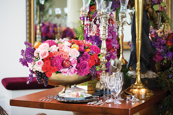 Darryl Co Purple Pink Wedding Table Detail
