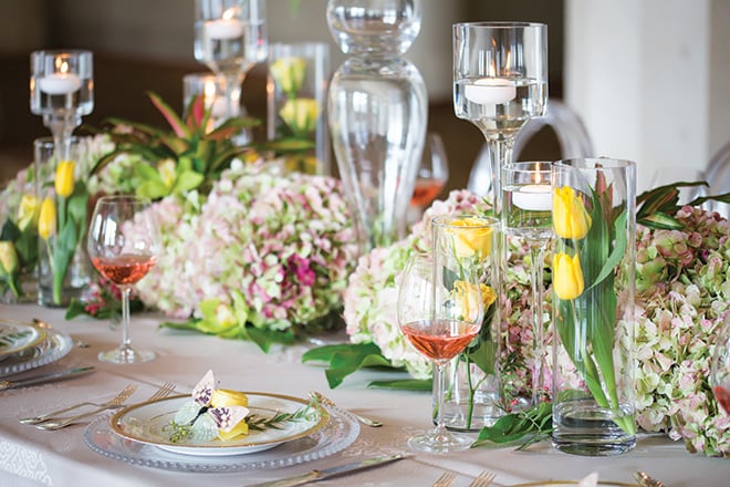 Spring Reception Table Detail Haute Flowers