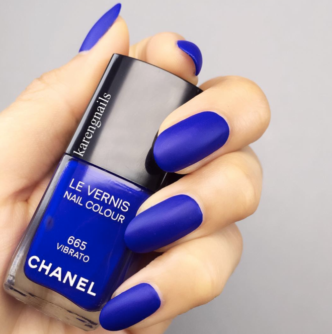 Blue Matte Manicure