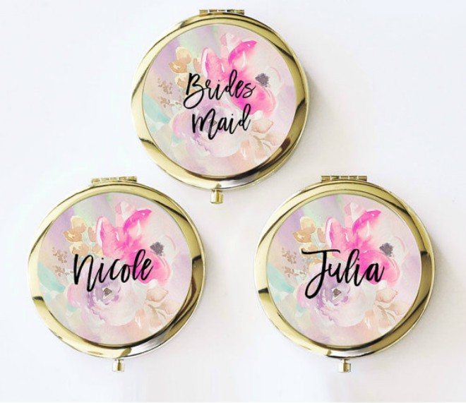 Floral Name Mirror Compacts
