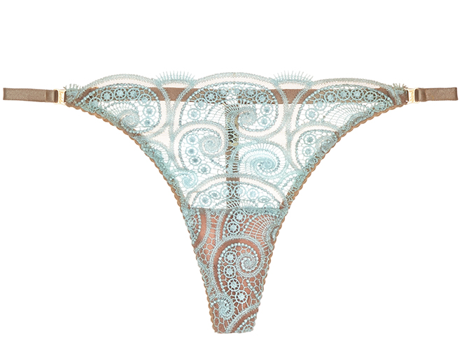 Journelle Nami Guipure Strap Thong in Duck Egg