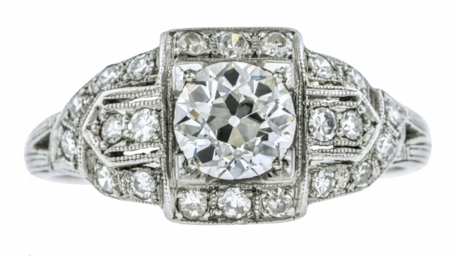 Art Deco Diamond Engagement RIng
