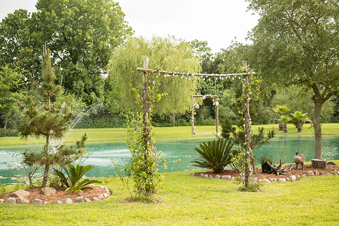 Houston Kemah Garden Wedding Galveston Lake Water View Outdoor Ceremony Altar Budget Affordable