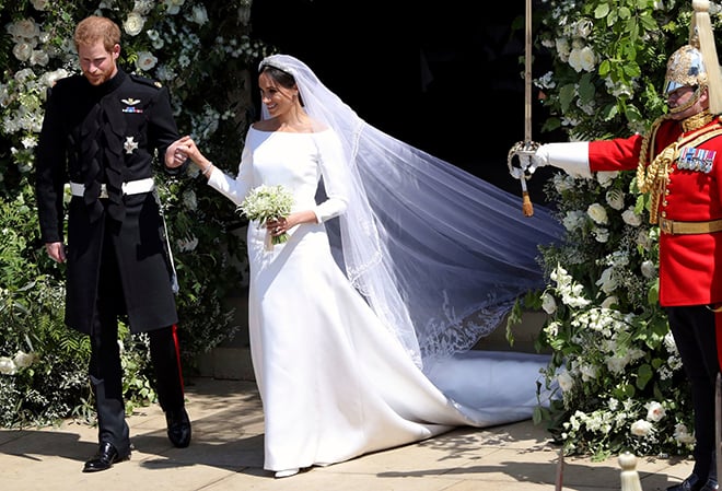 Royal Wedding, Meghan Markle, Prince Harry, Givenchy, Long Sleeve Gown, White Wedding Dress