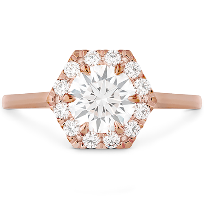 Diamond Engagement Ring, Unique Engagement Ring, Diamon & Rose Gold