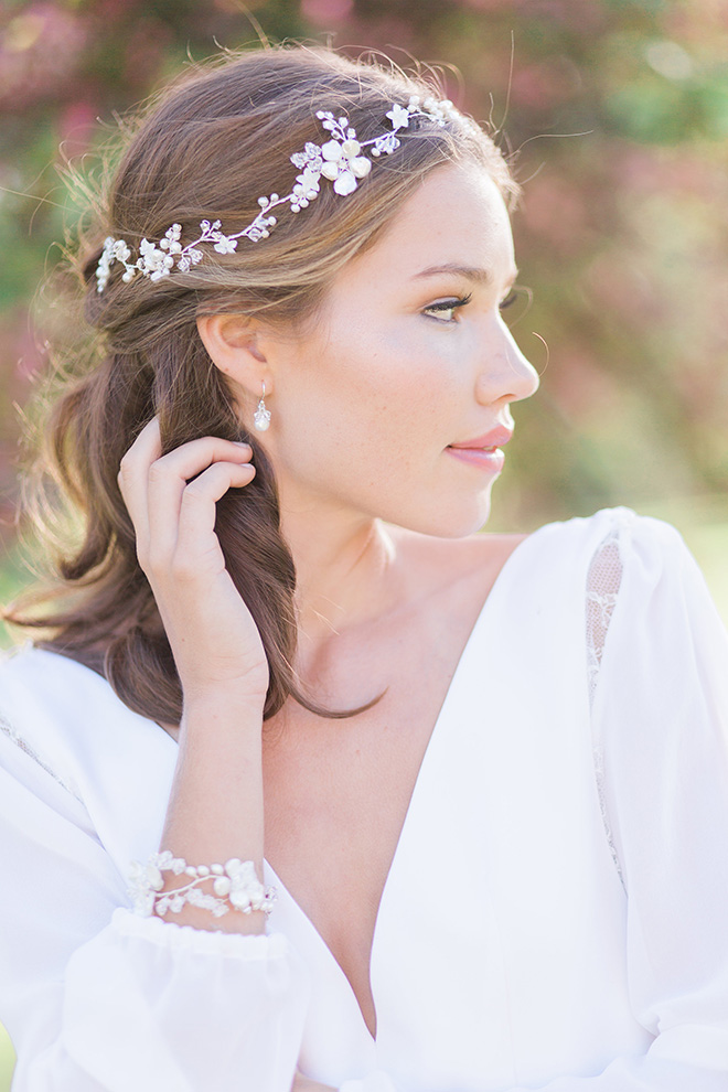 Hermione Harbutt, Bridal Headpiece, headpieces, vine, floral, bridal look