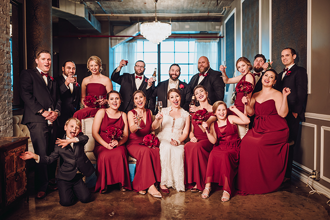 Real Wedding, Houston Couple, Newlywed, The Astorian, Ama by Aisha, Winter Wedding, Red Wedding, Marine, Military, Cordua Catering, Cakes By Gina, Bridal Party