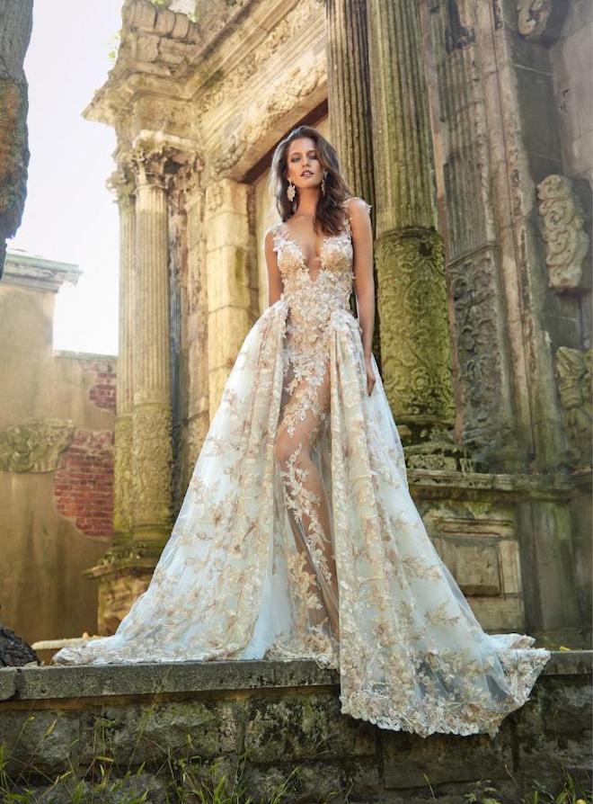 galia lahav, champagne, gold, royalty, elegant, non traditional, princess, colored wedding dress