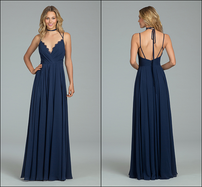 bridesmaid dress hayley paige plunge comfortable flowing choker open back
