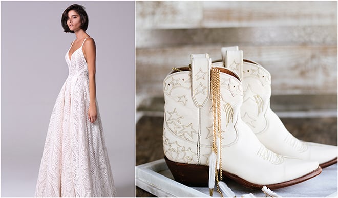 Cowboy Boots, Wedding Style, Miron Crosby, Michal Medina, Now & Forever Bridal Boutique, Texas, Country, boho