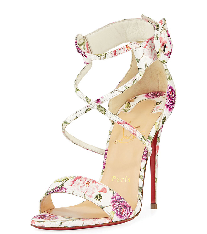 floral print sandal heels