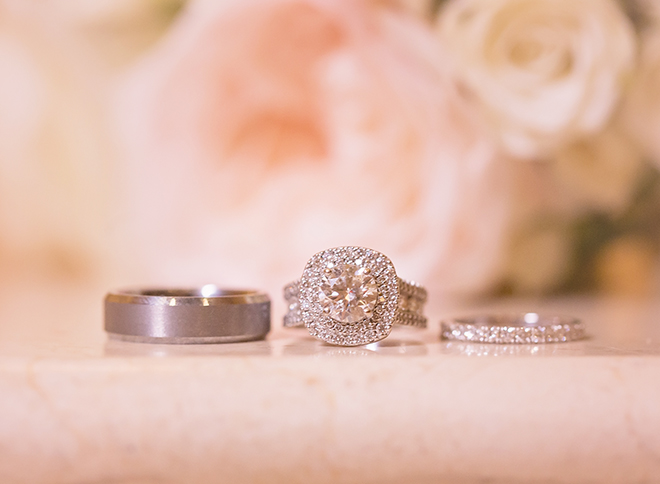 houston wedding, wedding jewelry, wedding bands, diamond engagement ring, cushion cut diamond ring, luxe chateau cocomar wedding