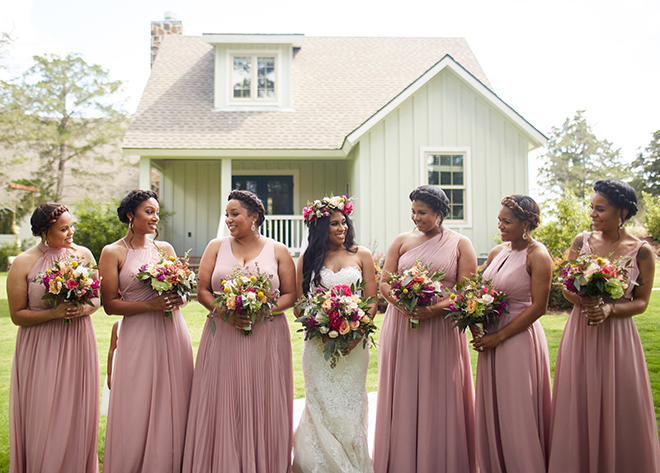 boho chic wedding by plants n' petals, texas wedding, vineyard, plants n' petals, cafe natalie, parvani vida bridal & formal, pine forest country club, bright flowers, bridal photography, bridal bouquets, bridesmaids, pink bridesmaids dresses, flower crown