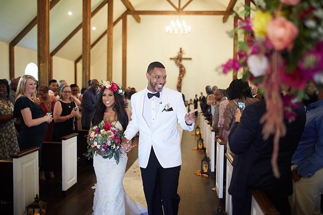 boho chic wedding by plants n' petals, texas wedding, vineyard, plants n' petals, cafe natalie, parvani vida bridal & formal, pine forest country club, bright flowers, wedding photography, wedding ceremony, husband and wife, flower crown