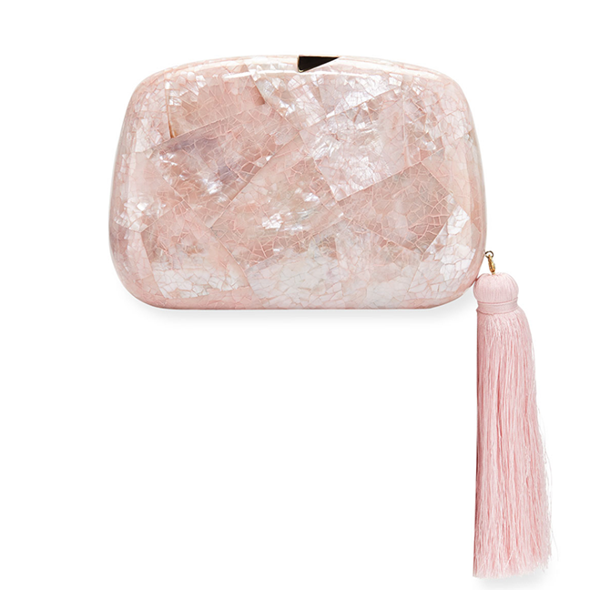 tassel pink clutch bridal shower looks